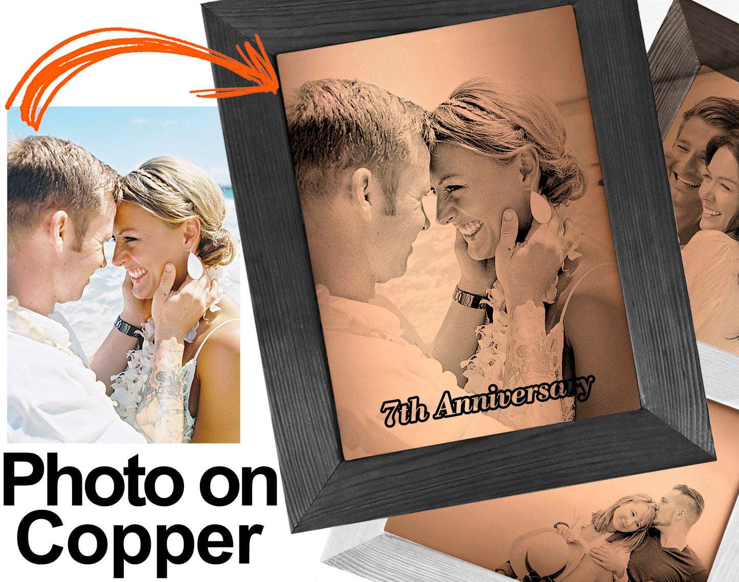 22nd Anniversary gift Copper Anniversary 22nd - Your Photo on Copper