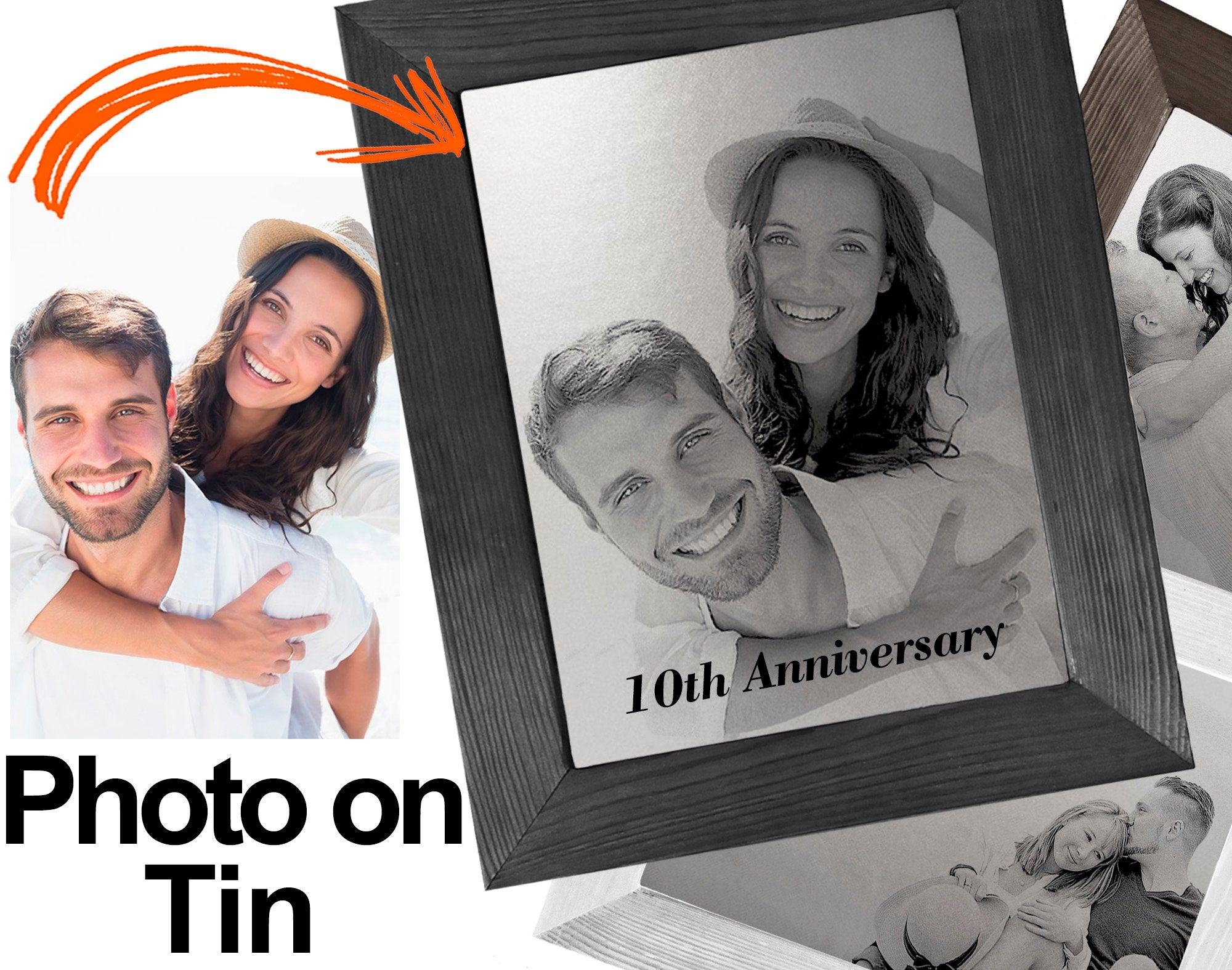 Tin Anniversary Gift 10 Year - Your Photo on Tin