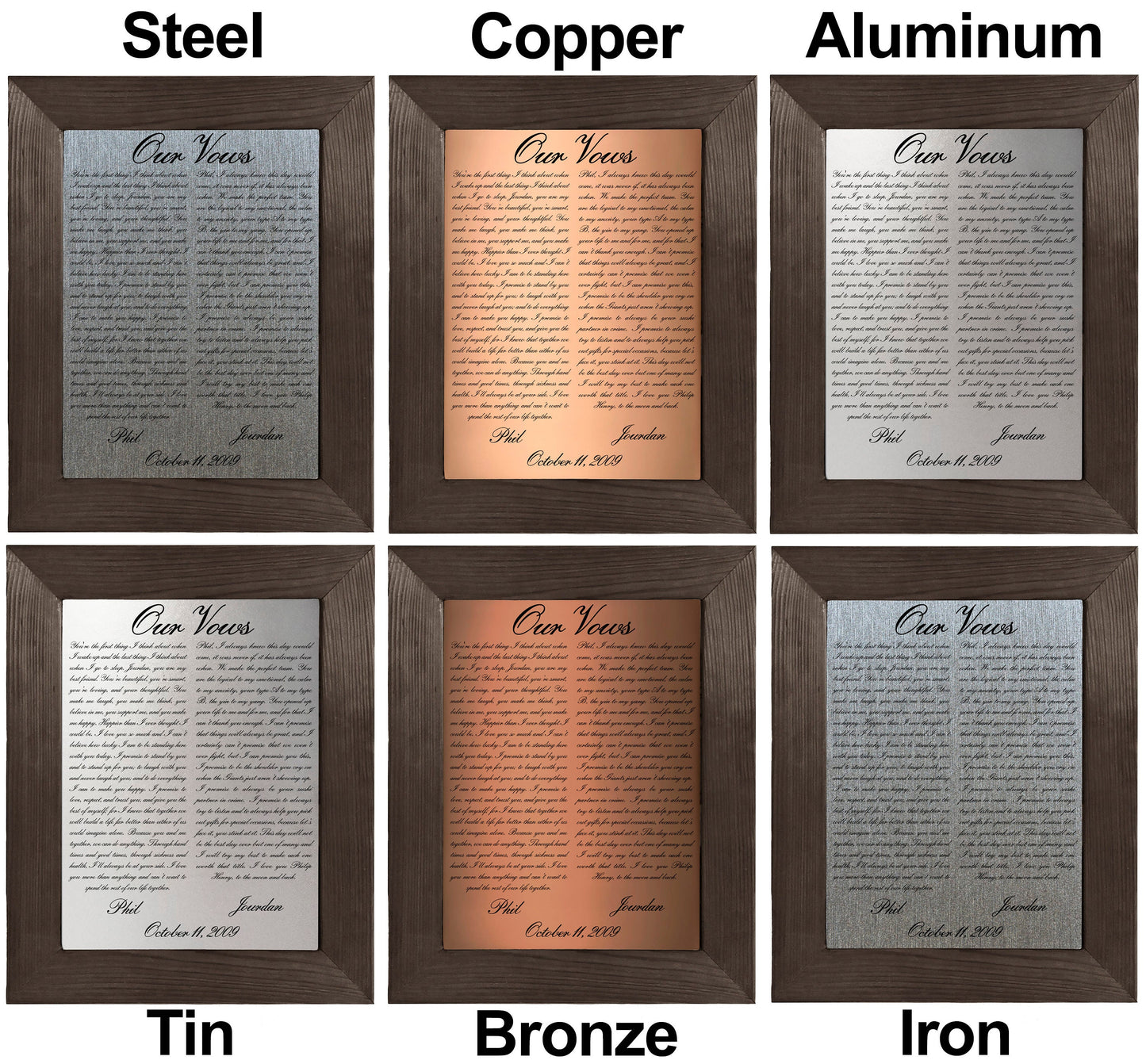 Wedding Vows Framed Art - Personalized