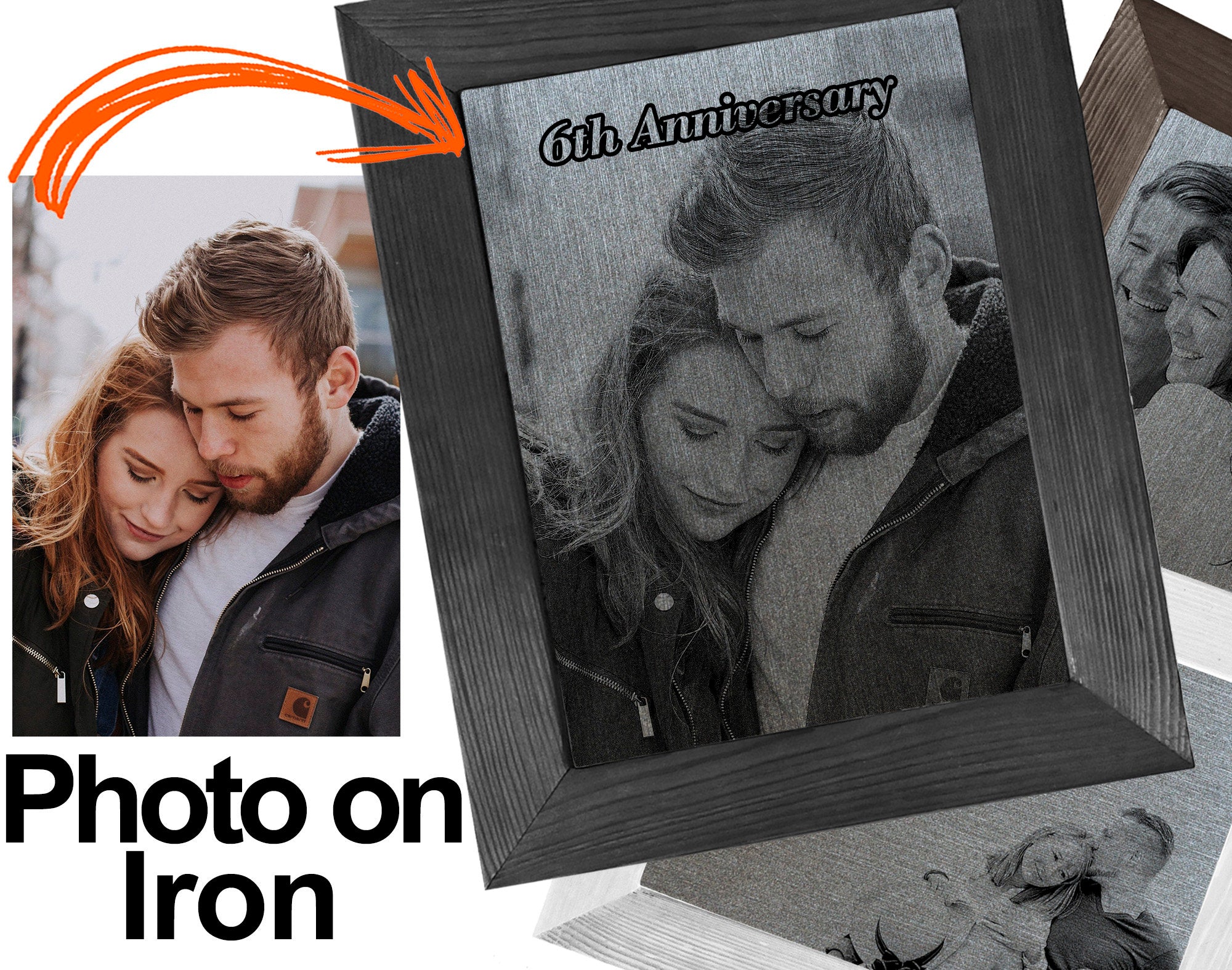 6th Anniversary Gift Iron Anniversary - Your Photo on Iron