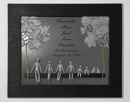 6th Anniversary Gift, Wedding Anniversary Gift for Husband, Personalized Family Picture, Engraving Family Name, Valentines Day Gift for Her
